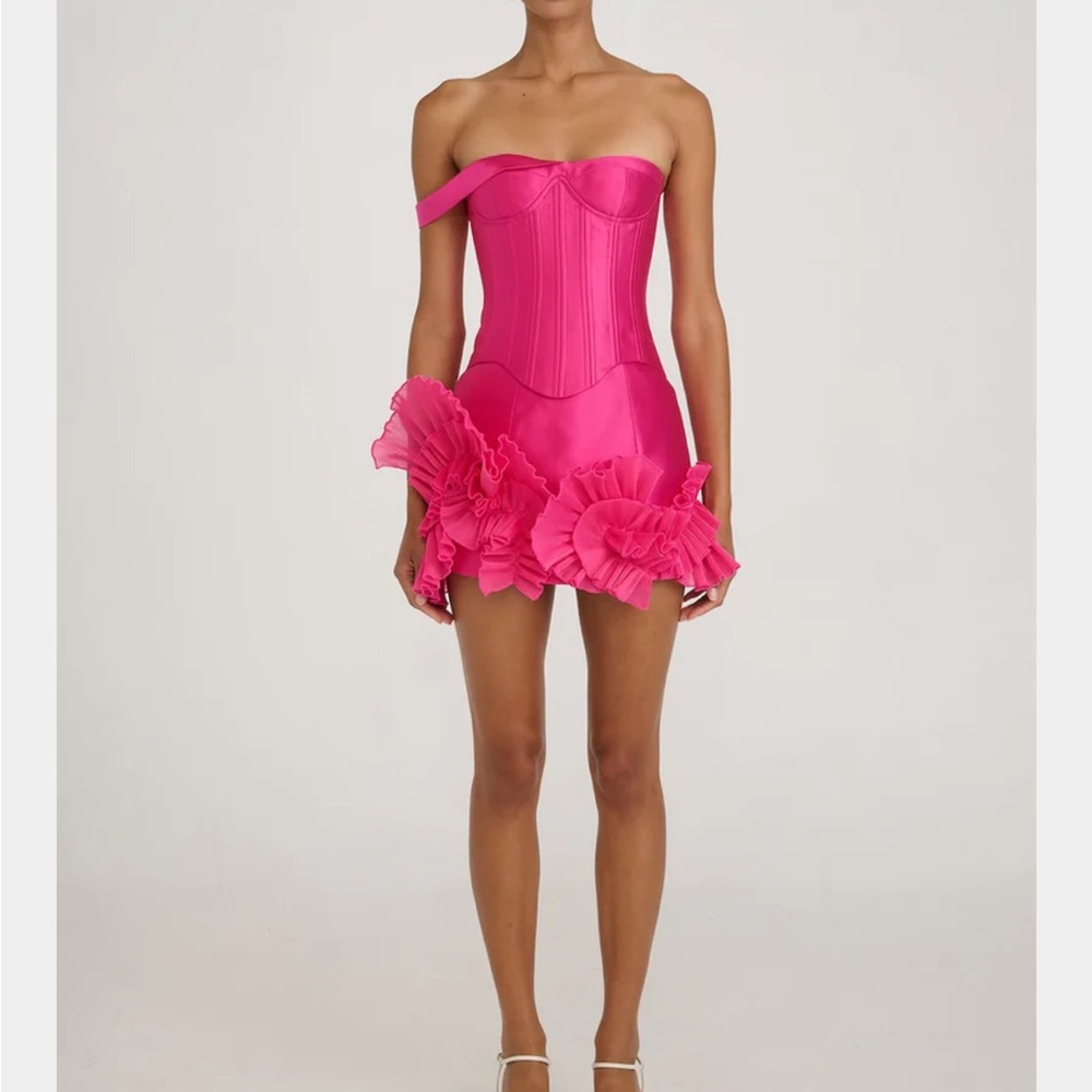 Vibrant Strapless Pink Dress